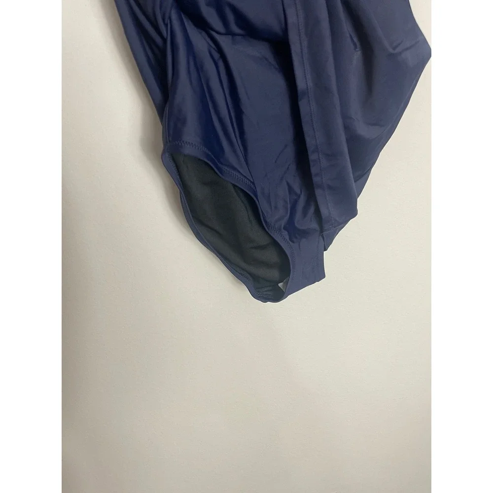 J.Crew Ruched One Shoulder Swim Dress Size 4 Navy Swimsuit NWT BP248